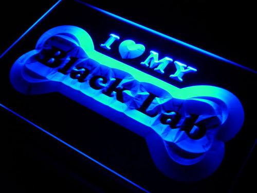 I Love my Black Lab Labrador Neon Light Sign